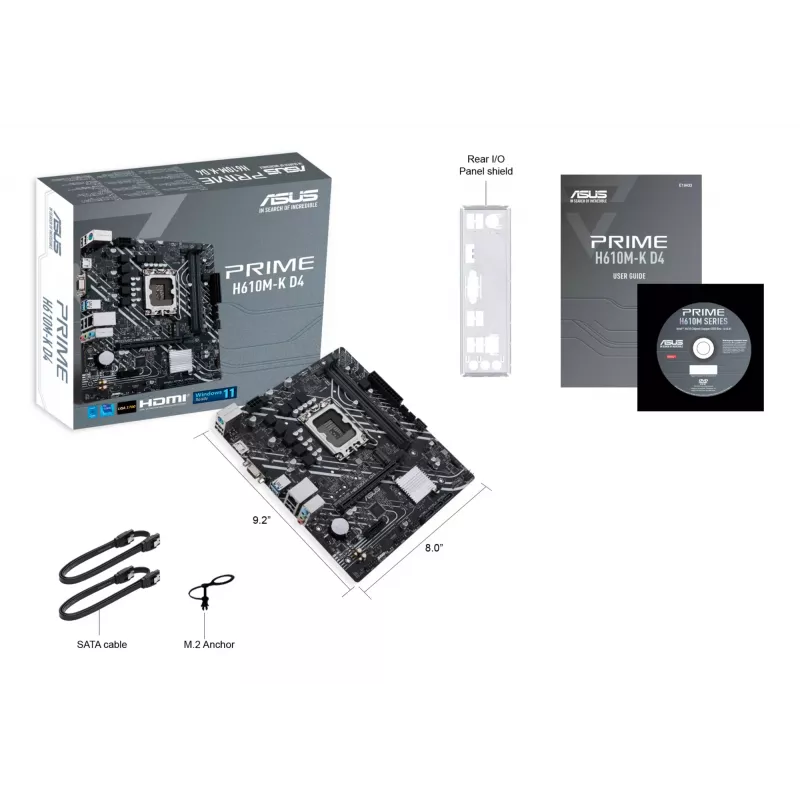 ASUS PRIME H610M-K D4 Intel H610 LGA 1700 micro ATX pagrindinė plokštė
