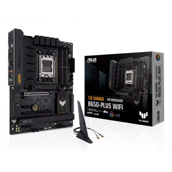 Motininė plokštė ASUS TUF GAMING B650-PLUS WIFI — AMD B650, Socket AM5, ATX, DDR5, 4 DIMM, Wi‑Fi 6, 2.5Gb LAN, 3x M.2