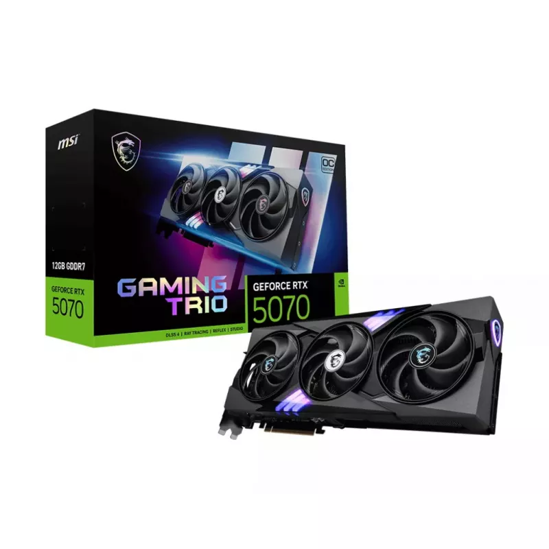 Vaizdo plokštė MSI GeForce RTX 5070 12 GB GDDR7 PCIe 5.0, 6144 CUDA, 2610 MHz, 3xDP 1xHDMI, 338×140×50 mm