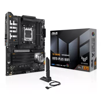 Motininė plokštė ASUS TUF GAMING X870-PLUS WIFI — AMD X870, lizdas AM5, ATX, DDR5, 4 DIMM, Wi‑Fi 7, Bluetooth 5.4