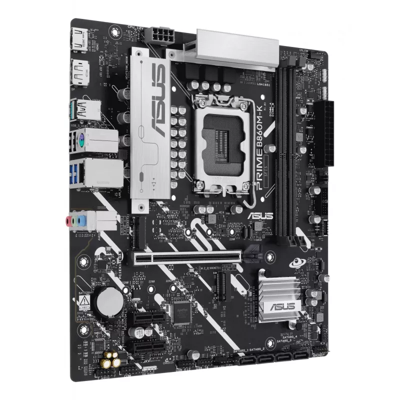 Pagrindinė plokštė ASUS PRIME B860M-K — Intel B860, LGA 1851, micro ATX, DDR5, 2x M.2, 2 DIMM, 2.5Gb LAN