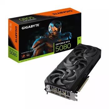 Vaizdo plokštė GIGABYTE GeForce RTX 5080 16GB GDDR7 PCIe 5.0, 30000 MHz atmintis, 256 bitų, WINDFORCE 3X, 3x DP 2.1a + 1x HDMI 2.1b