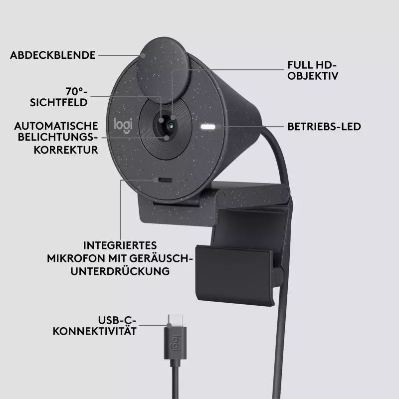 LOGITECH Brio 300 Full HD internetinė kamera - Graphite