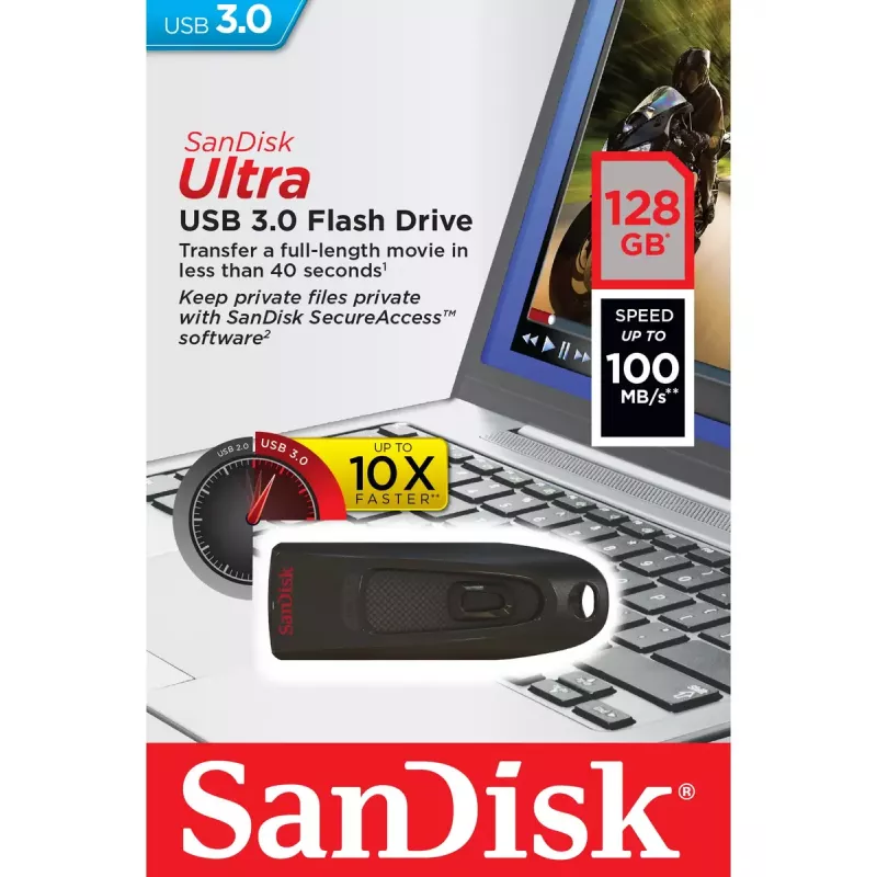 USB atmintukas SanDisk 128 GB USB-A 3.2 Gen 1 juodas