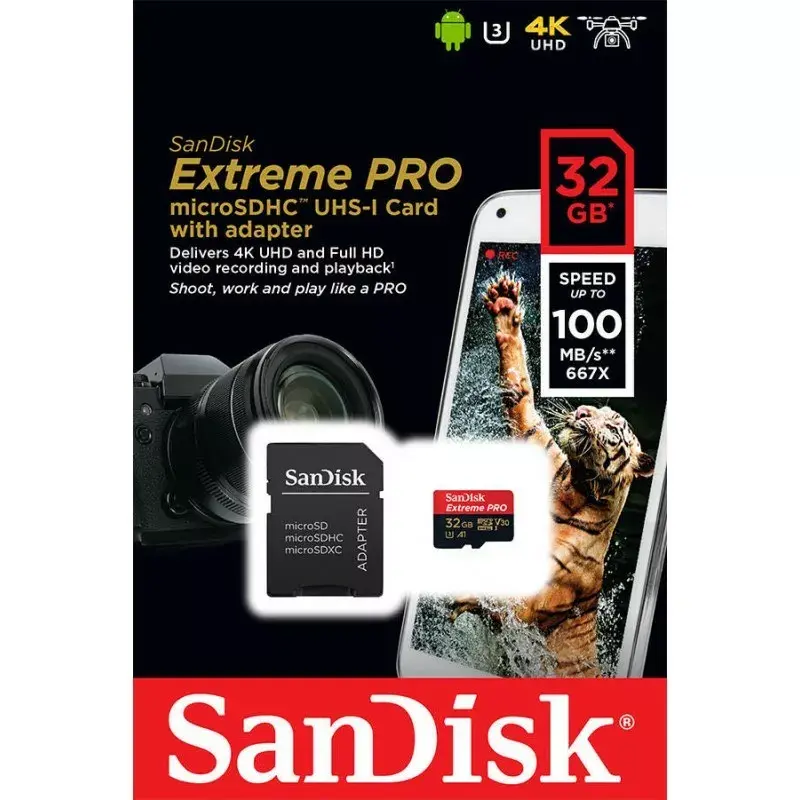 SanDisk Extreme Pro 32GB MicroSDHC UHS-I Class 10 atminties kortelė SDSQXCG-032G-GN6MA