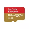 SanDisk Extreme microSDXC 128GB + SD adapteris, skaitymo greitis 190 MB/s, rašymo greitis 90 MB/s, A2, C10, V30, UHS-I U3