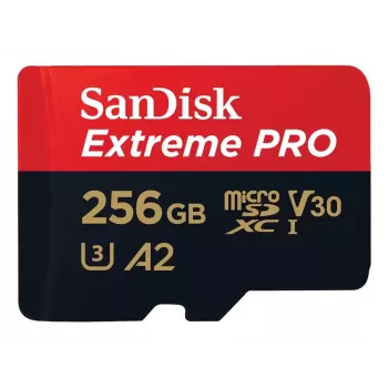 WESTERN DIGITAL Extreme PRO Micro SDXC 256GB + SD adapteris 200MB/s 140MB/s A2 C10 V30 UHS-I U3
