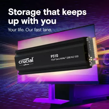 SSD Crucial 4 TB M.2 PCI Express 4.0 NVMe P310 su integruotu aušintuvu