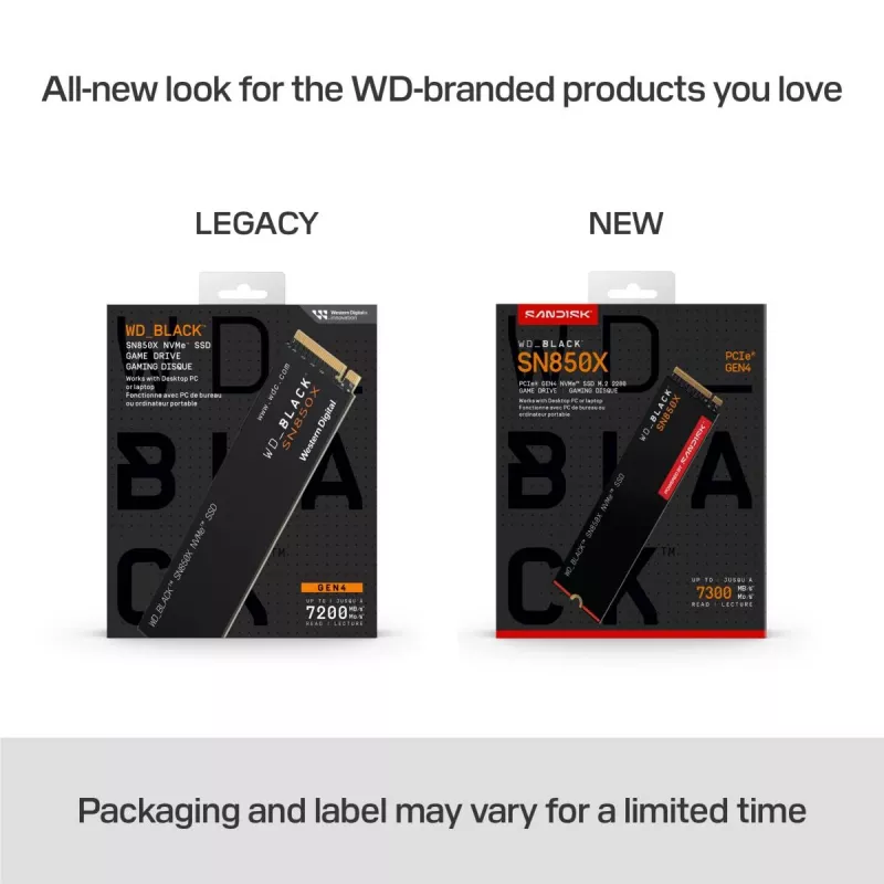 WESTERN DIGITAL SSD - WD_BLACK SN850X - 1TB - PCIe Gen4 x4 - M.2 2280