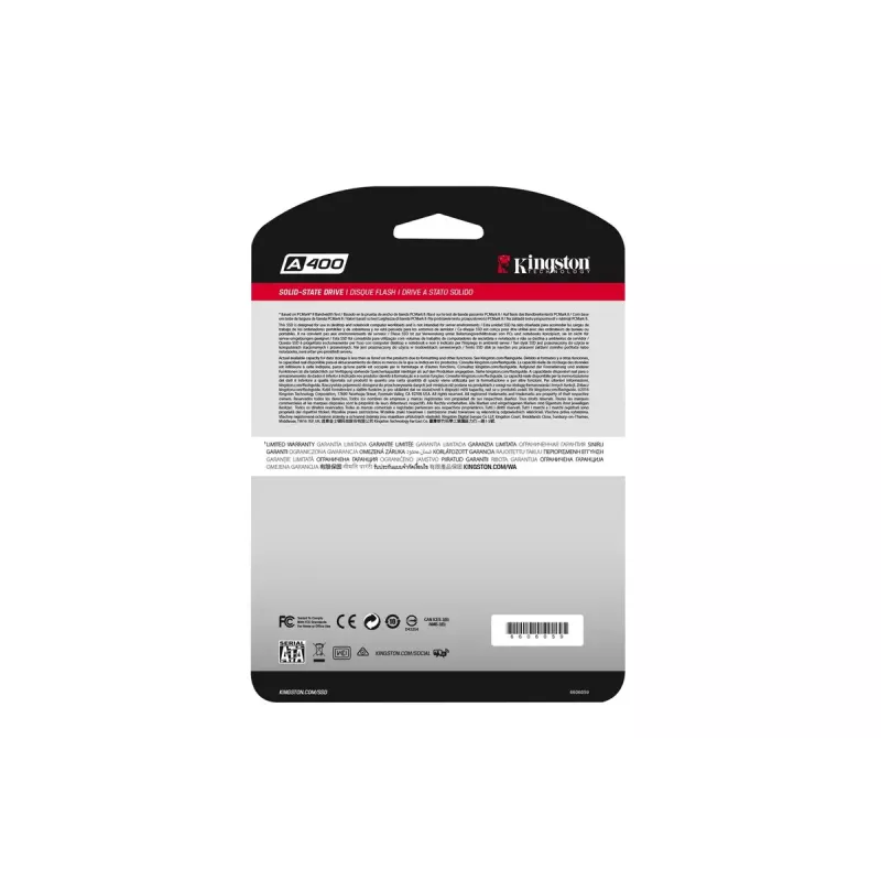 Kingston 240GB A400 SATA 3 2,5 colio vidinis SSD diskas SA400S37/240G