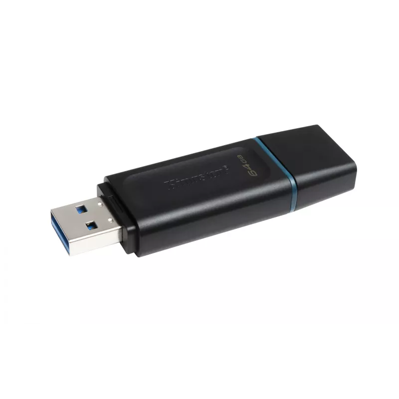„Kingston DataTraveler Exodia“ 64 GB USB 3.2 atmintukas – juodas/turquoise