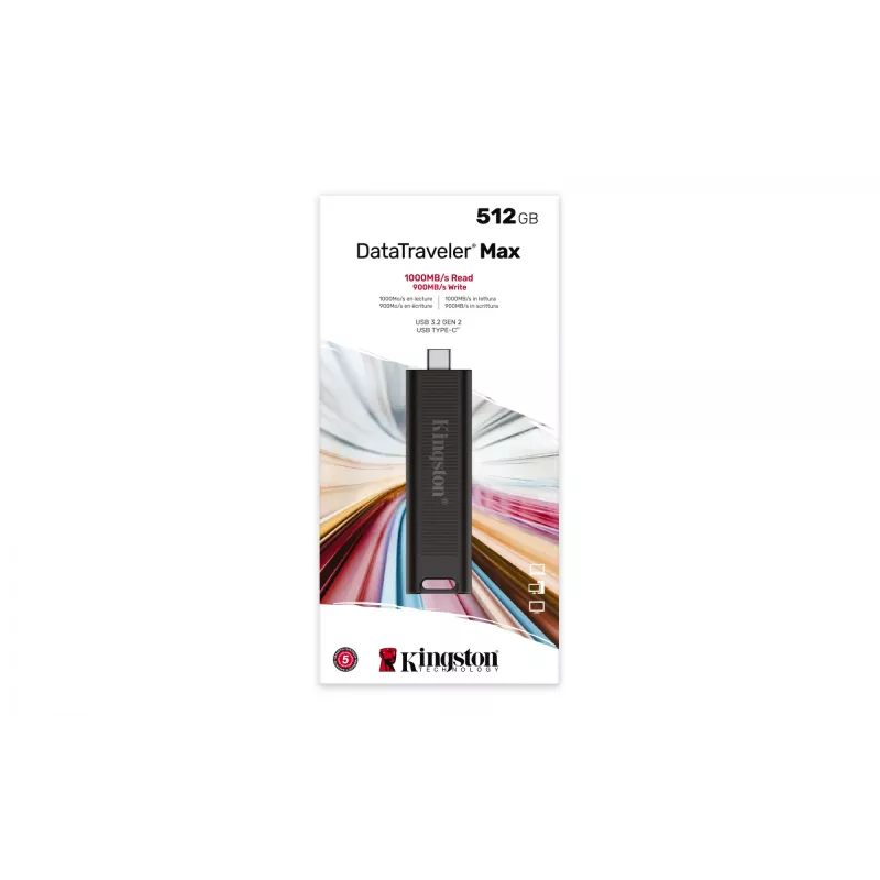 Kingston DataTraveler Max 512GB USB Type-C atmintukas, 1000R/900W