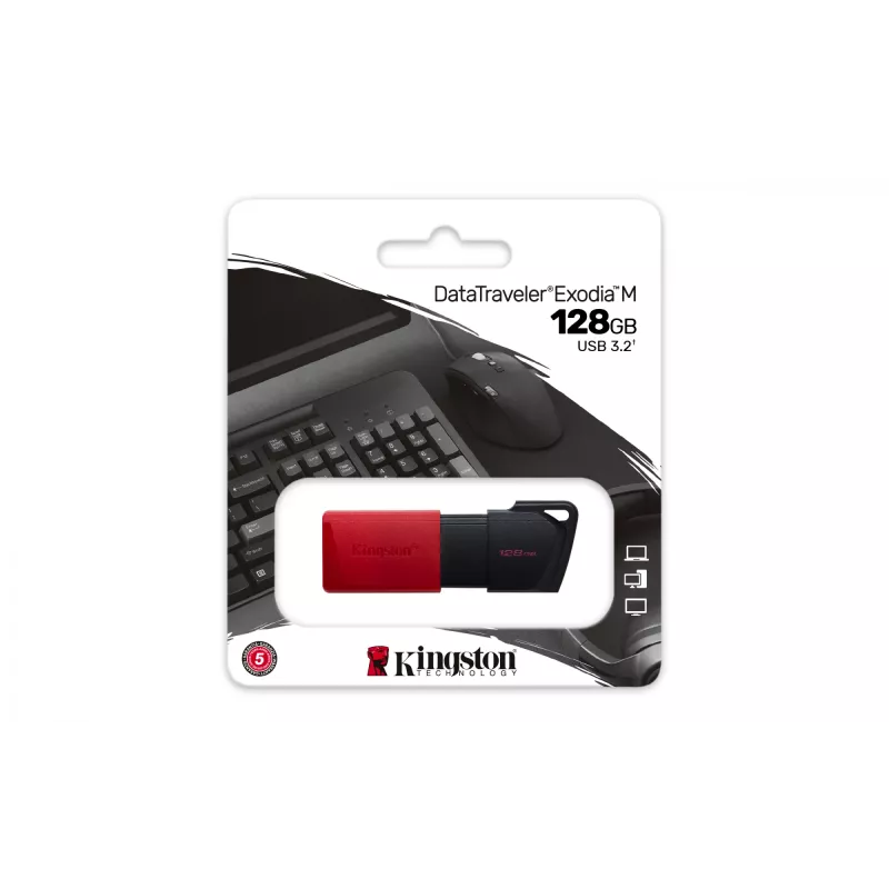 Kingston DataTraveler 128GB USB 3.2 Gen1 Exodia M (Juoda + Raudona)