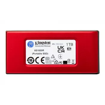 Kingston XS1000 1TB raudonas išorinis USB 3.2 Gen 2 kietojo kūno diskas (SSD)