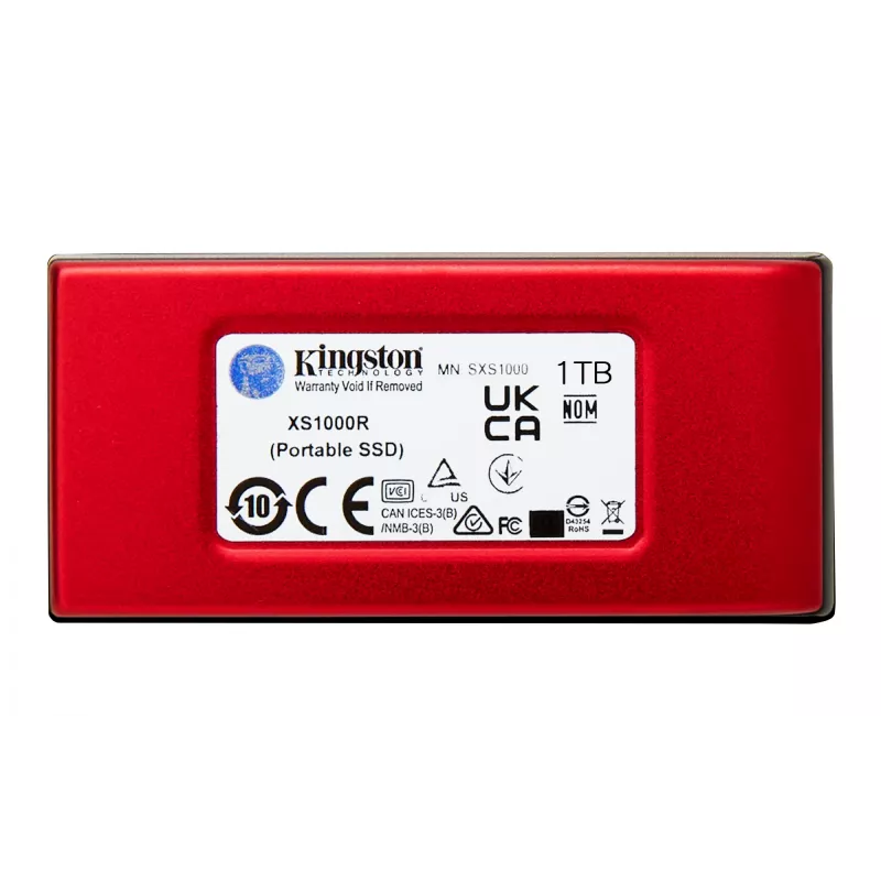 Kingston XS1000 1TB raudonas išorinis USB 3.2 Gen 2 kietojo kūno diskas (SSD)