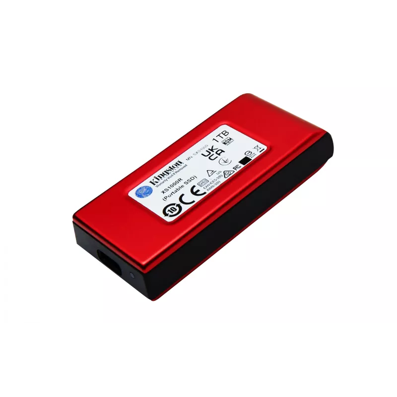 Kingston XS1000 1TB raudonas išorinis USB 3.2 Gen 2 kietojo kūno diskas (SSD)