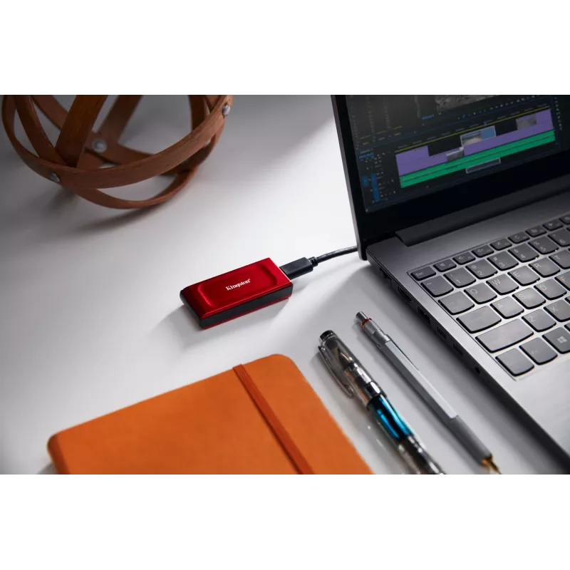 Kingston XS1000 1TB raudonas išorinis USB 3.2 Gen 2 kietojo kūno diskas (SSD)