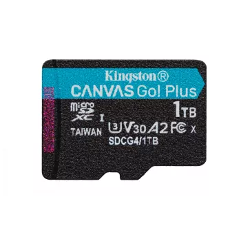 Kingston Technology 1TB microSDXC Canvas Go Plus Gen4 200MB/s A2 U3 V30 atminties kortelė su adapteriu