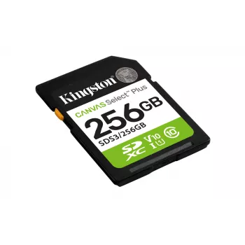 SDXC atminties kortelė KINGSTON Canvas Select Plus Gen3 256GB SD UHS‑I 150MB/s C10 U1 V10