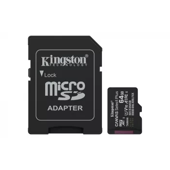 Kingston Technology 64GB microSDXC Canvas Select Plus Gen3 100MB/s A1 kortelė su adapteriu