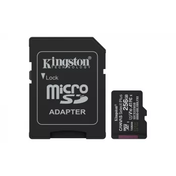 MicroSDXC atminties kortelė KINGSTON 256GB UHS‑I Canvas Select Plus Gen3, Class 10, 150 MB/s, A1, V10