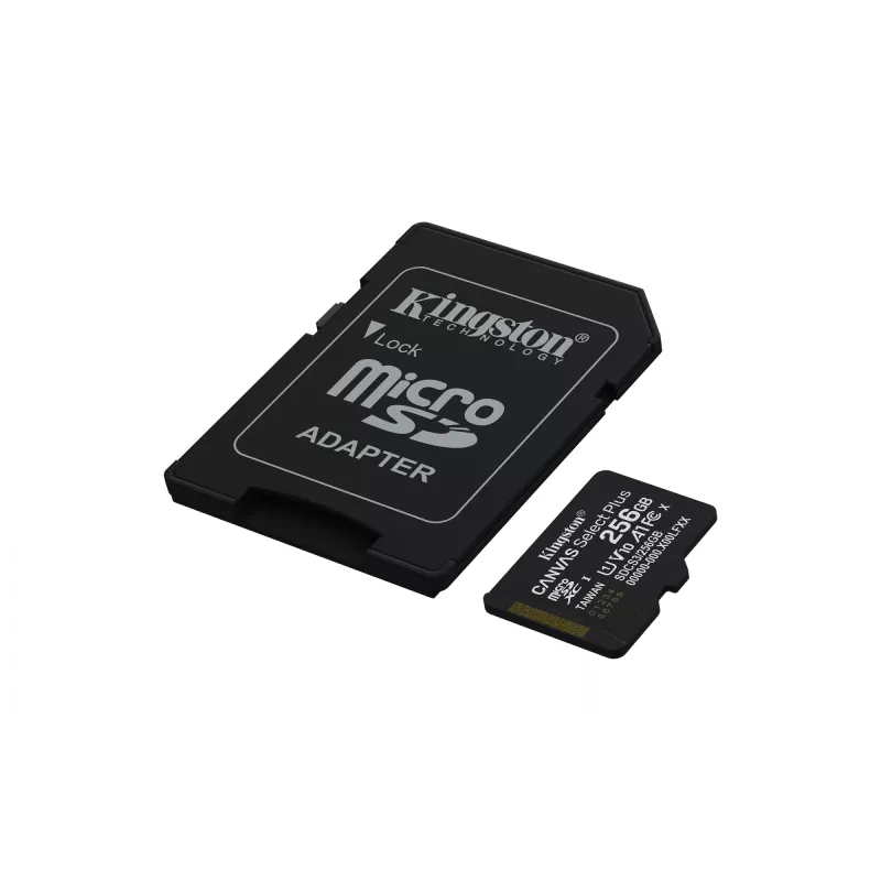 MicroSDXC atminties kortelė KINGSTON 256GB UHS‑I Canvas Select Plus Gen3, Class 10, 150 MB/s, A1, V10