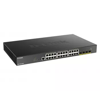 D-Link 24 prievadų Gigabit PoE valdomas jungiklis su 4x 10G SFP+, 370 W