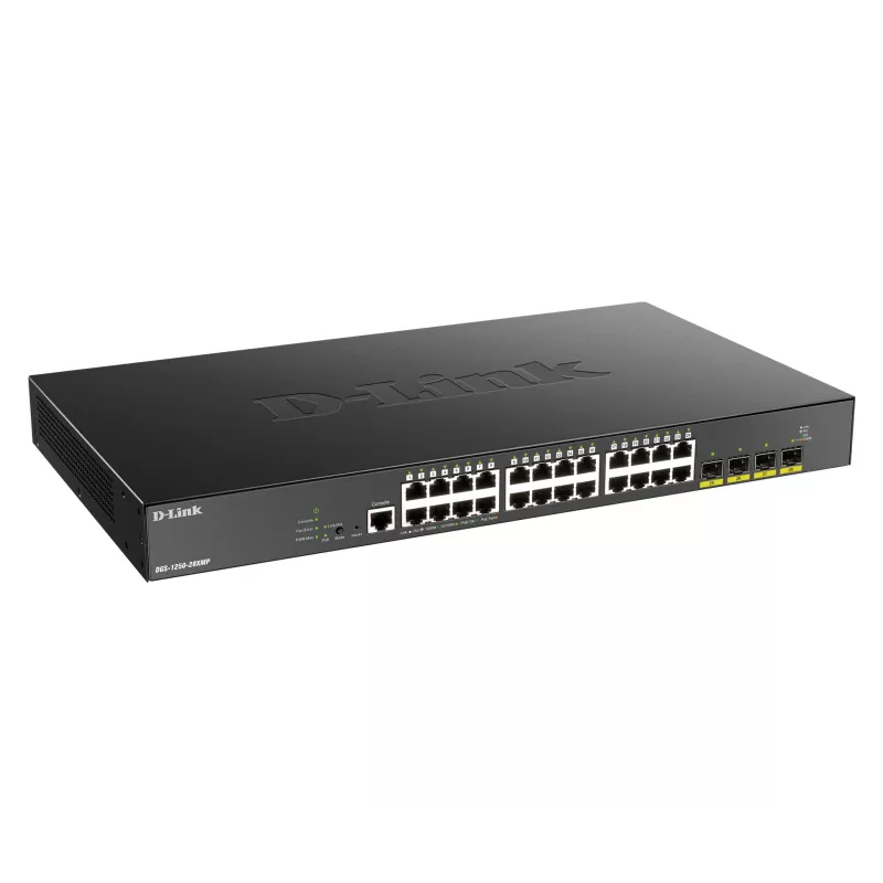 D-Link 24 prievadų Gigabit PoE valdomas jungiklis su 4x 10G SFP+, 370 W