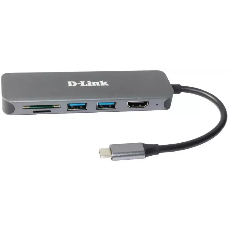 D-Link 6-in-1 USB-C Hub DUB-2327 su HDMI / kortelių skaitytuvu / Power Delivery