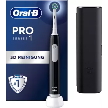 Oral-B Pro 1 Cross Action suaugusiųjų sukamoji-osciliuojanti dantų šepetėlis juodas