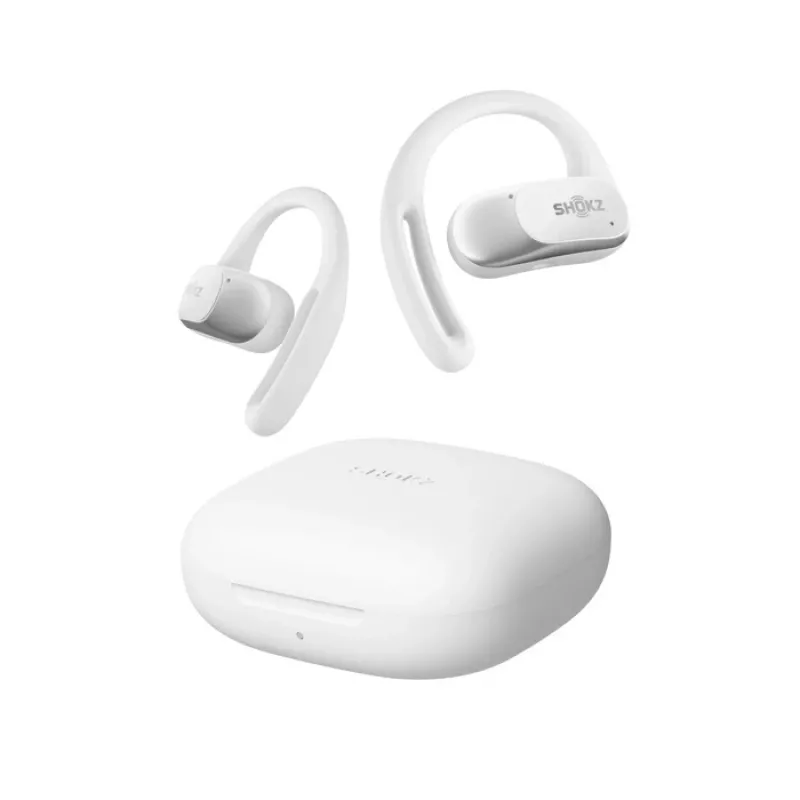 SHOKZ OpenFit Air belaidės ausinės su ausų kabliukais, baltos