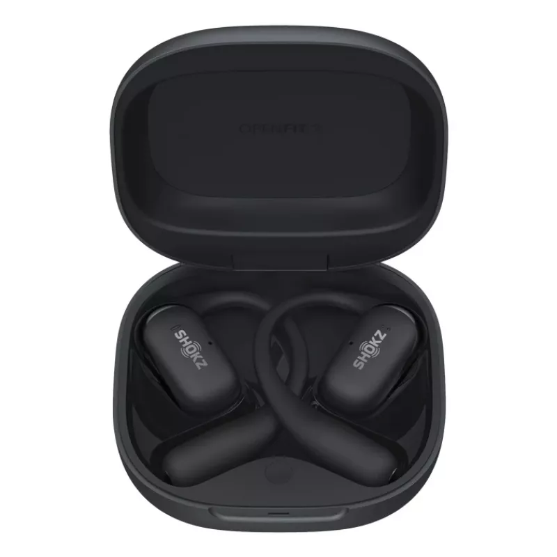 Ausinės JLAB AUDIO SHOKZ OpenFit 2 – belaidės, kaulinio laidumo, atviros, užkabinamos, juodos
