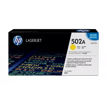 HP 502A geltoni originalūs lazeriniai kasečiai, 4000 puslapių, 1 vnt.