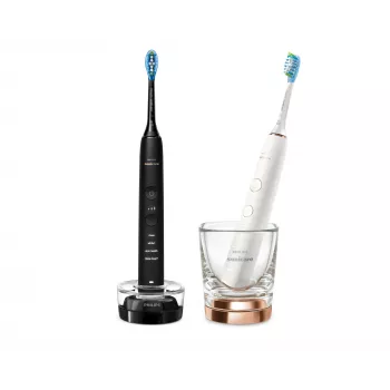 Philips HX9914/57 DiamondClean 9000 2 rinkinys Juoda/Balta – elektrinis dantų šepetėlis