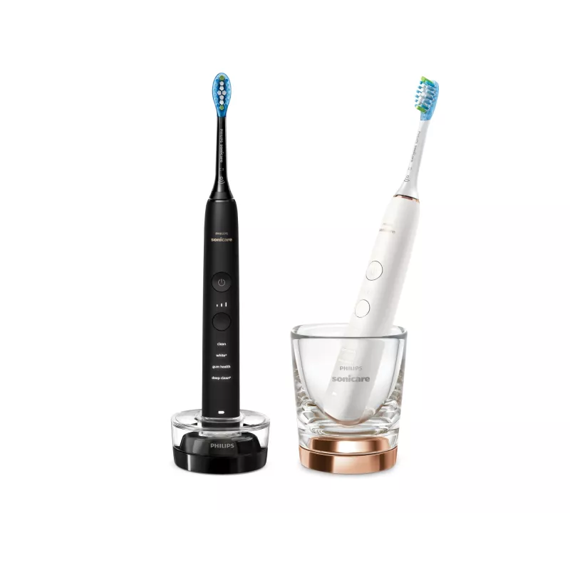 Philips HX9914/57 DiamondClean 9000 2 rinkinys Juoda/Balta – elektrinis dantų šepetėlis