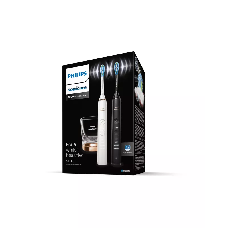 Philips HX9914/57 DiamondClean 9000 2 rinkinys Juoda/Balta – elektrinis dantų šepetėlis