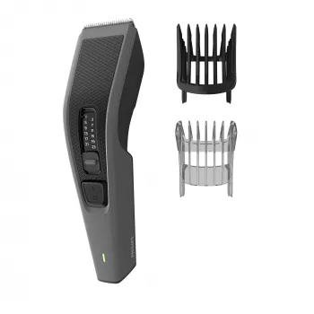 Philips HAIRCLIPPER Series 3000 HC3525/15 Plaukų kirpimo mašinėlė, juoda, pilka, 0,5 mm, 2,3 cm, 4,1 cm, tinklas/akumuliatorius, 45 min