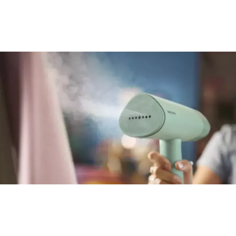 Nešiojamas garinis drabužių lygintuvas Philips 3000 serijos STH3010/70 — 1000 W, 20 g/min nuolatinis garas, 2 m laidas, sulankstomas, išimamas bakelis
