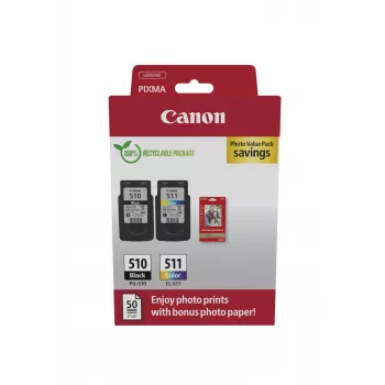 Canon 2970B017 rašalo kasetė 2 vnt. Originali juoda, žydra, rausvai violetinė, geltona