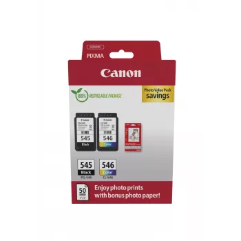 Canon 8287B008 rašalo kasetės 2 vnt. Originali juoda, žydra, rausvai raudona, geltona
