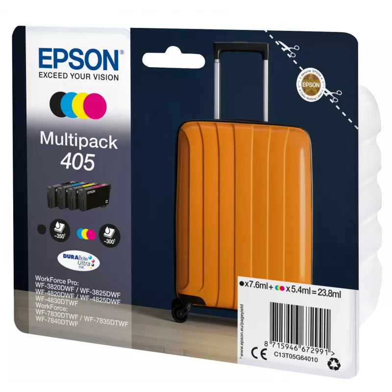 Epson 405 DURABrite Ultra rašalo kasetė 1 vnt. Originali Standartinės išeigos juoda, žydra, rausvai raudona, geltona