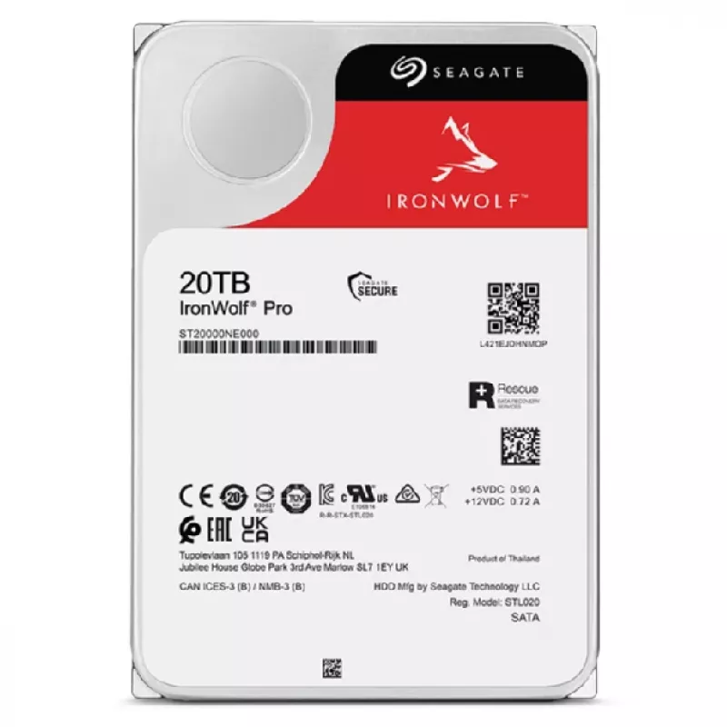 Seagate IronWolf Pro ST20000NT001 vidinis kietasis diskas 20 TB 7200 RPM 256 MB 3,5 colio