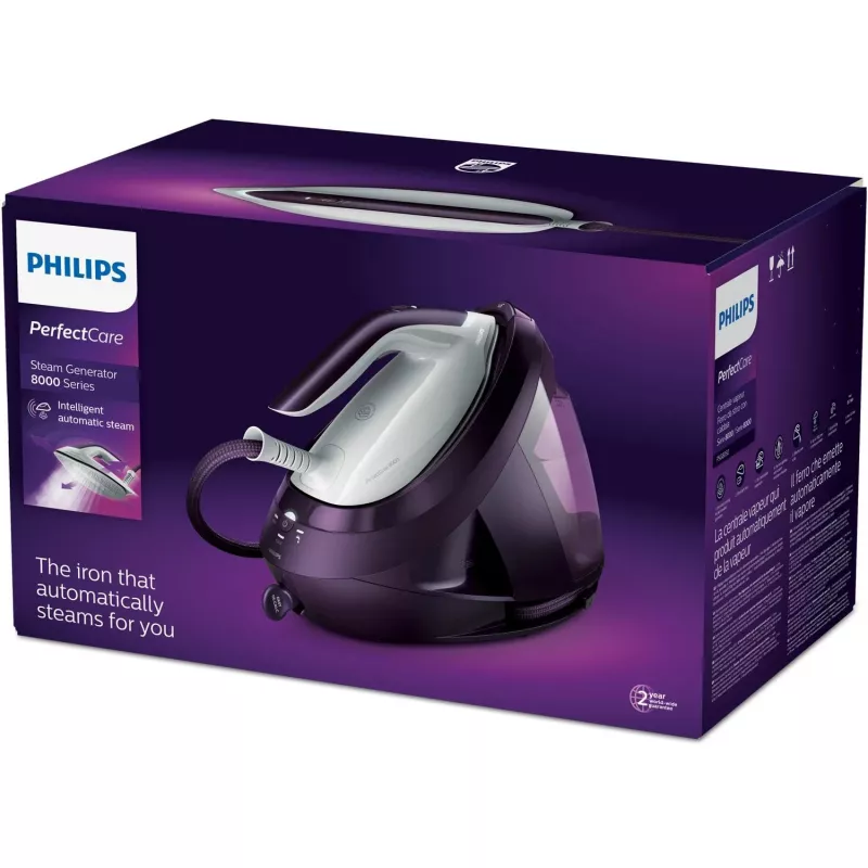 Garų generatoriaus lygintuvas Philips PerfectCare 8000 serija PSG8050/30 — 2700 W, 1,8 L bakas, 8 bar, 170 g/min nuolatinis garas