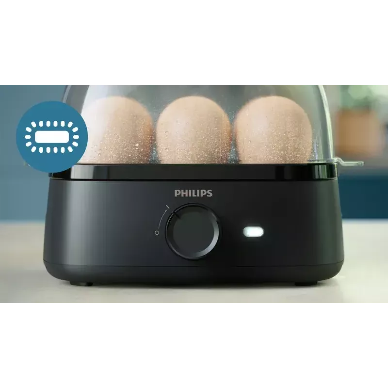Kiaušinių virimo aparatas Philips 3000 serija HD9137/90, 6 kiaušinių talpa, juodas