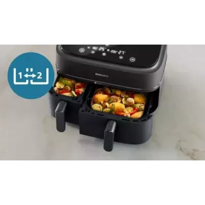 Kreipkaitė su dviem krepšeliais Philips 3000 Series Dual Basket Airfryer NA352/00 — 9 L, 2750 W, 8 programų, 40–200 °C