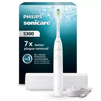 Sonic dantų šepetėlis Philips Series 5300 HX7108/02 — 62 000 jud./min, 2 greičiai, slėgio jutiklis, kelioninis dėklas