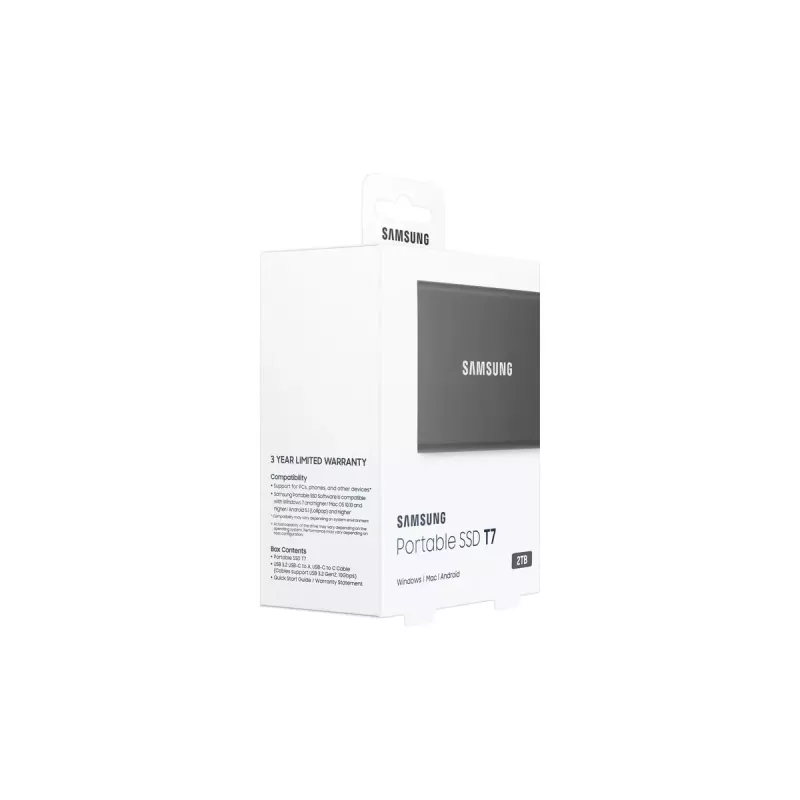 Samsung Portable SSD T7 2 TB USB Type-C 3.2 Gen 2 (3.1 Gen 2) Pilka