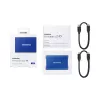Išorinis SSD Samsung T7 Portable 1 TB, USB-C 3.2 Gen 2, NVMe, AES-256 aparatinė šifravimas, mėlynas