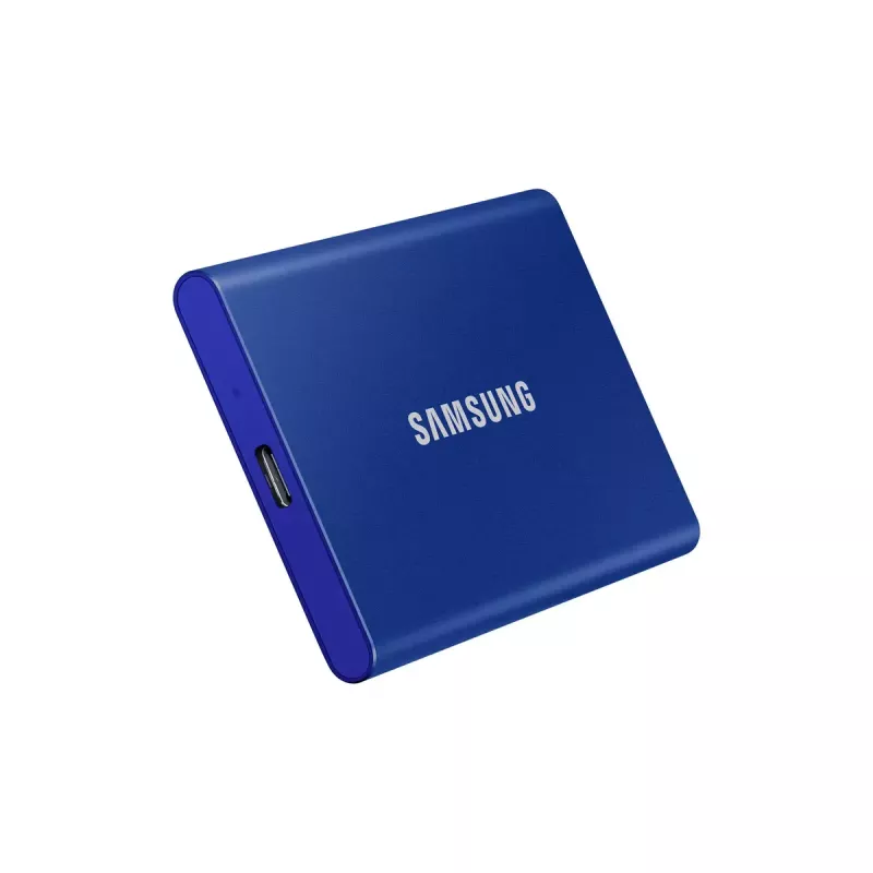 Išorinis SSD Samsung T7 Portable 1 TB, USB-C 3.2 Gen 2, NVMe, AES-256 aparatinė šifravimas, mėlynas