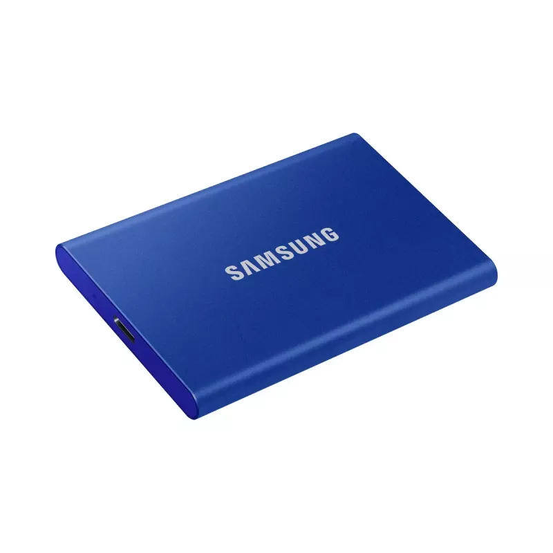 Išorinis SSD Samsung T7 Portable 1 TB, USB-C 3.2 Gen 2, NVMe, AES-256 aparatinė šifravimas, mėlynas